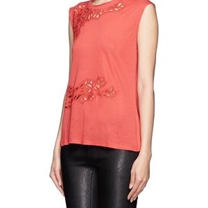 Maje red elan tee french sz 1 small iro marant